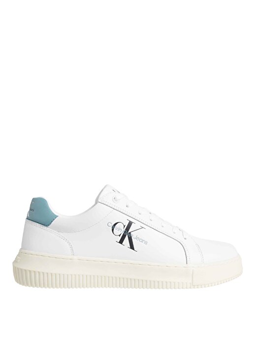 Calvin Klein Beyaz - Mavi Erkek Deri Sneaker CHUNKY CUPSOLE MONO LTH 1