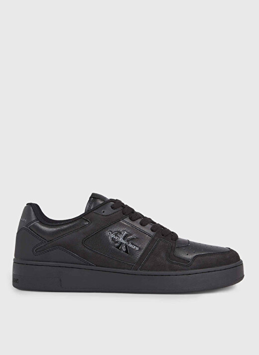 Calvin Klein Siyah Erkek Deri Sneaker BASKET CUPSOLE LOW LTH ML FAD  1