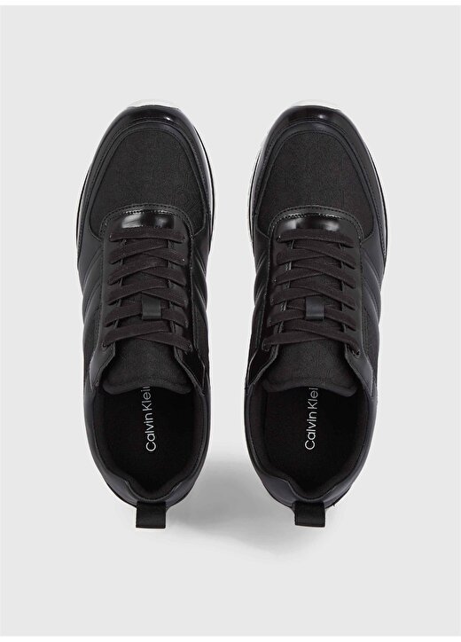 Calvin Klein Siyah Erkek Deri Sneaker LOW TOP LACE UP JAQ MONO 4