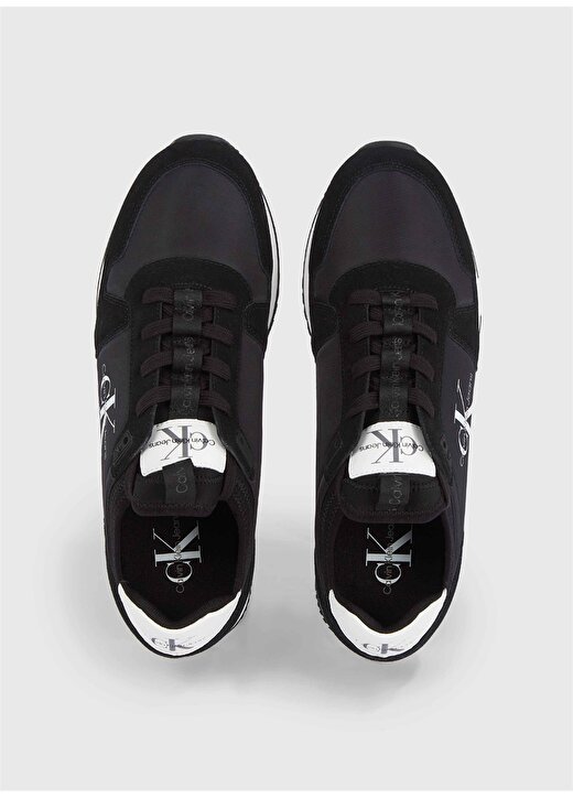 Calvin Klein Siyah - Beyaz Erkek Süet Sneaker RUNNER SOCK LACEUP NY-LTH 3