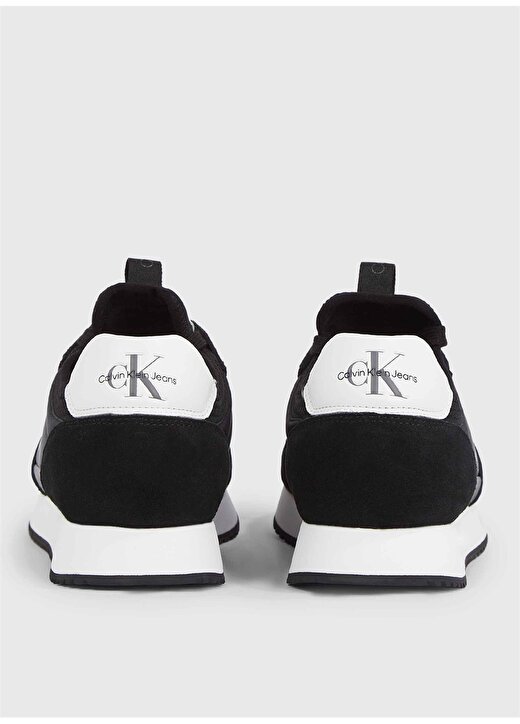 Calvin Klein Siyah - Beyaz Erkek Süet Sneaker RUNNER SOCK LACEUP NY-LTH 4