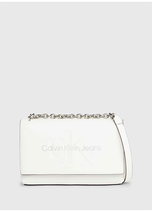Calvin Klein Beyaz Kadın 16X25x6,5 Cm Çapraz Çanta K60K6118660LI 1