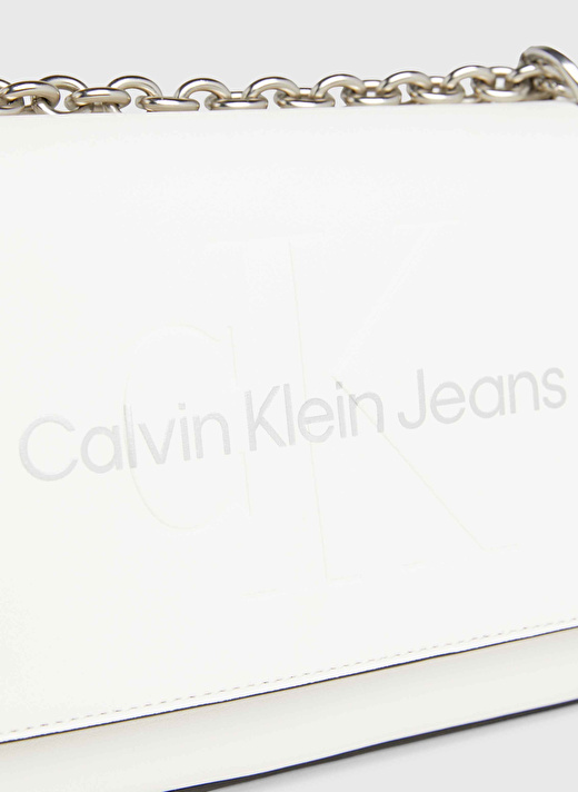 Calvin Klein Beyaz Kadın 16x25x6,5 cm Çapraz Çanta K60K6118660LI 4