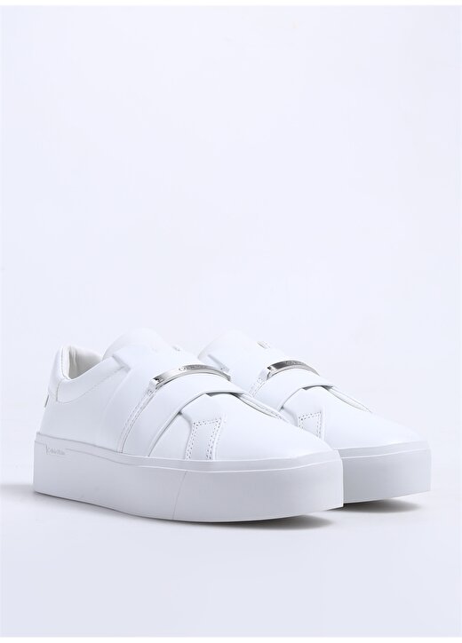 Calvin Klein Beyaz Kadın Deri Sneaker HW0HW01862YBR 2