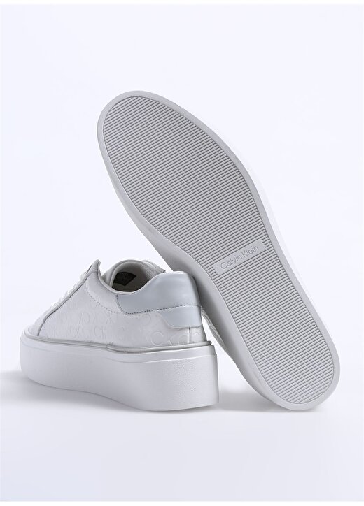 Calvin Klein Beyaz Kadın Deri Sneaker HW0HW018700K9 4