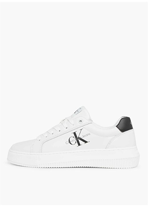 Calvin Klein Beyaz - Siyah Kadın Deri Sneaker YW0YW008230LB 2