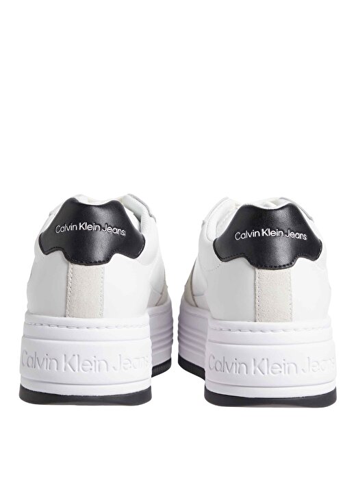 Calvin Klein Siyah - Beyaz Kadın Deri Sneaker YW0YW0130801W 4