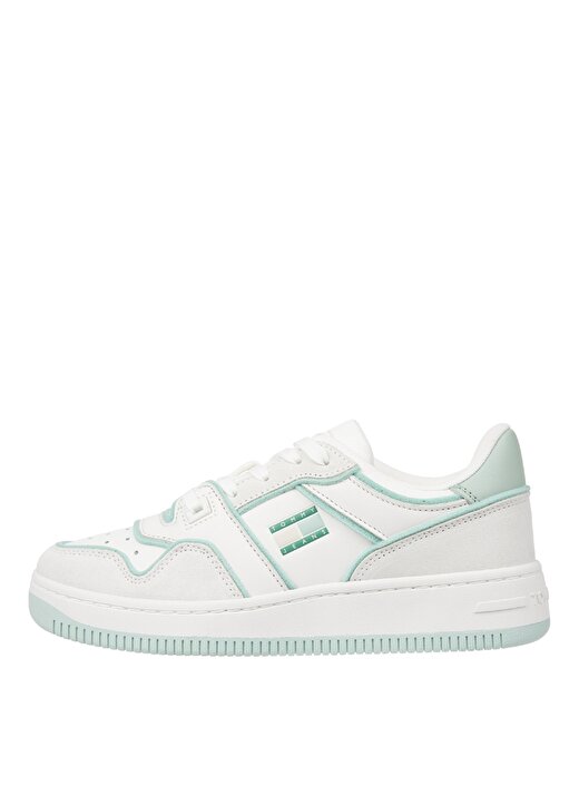 Tommy Hilfiger Beyaz - Yeşil Kadın Deri Sneaker EN0EN02420MAJ 1