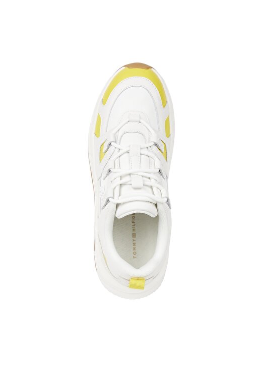 Tommy Hilfiger Sarı - Beyaz Kadın Deri Sneaker FW0FW076510K9 3