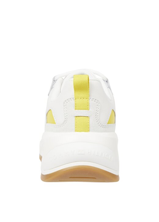 Tommy Hilfiger Sarı - Beyaz Kadın Deri Sneaker FW0FW076510K9 4