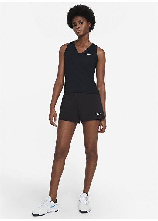Nike Siyah Kadın V Yaka Normal Kalıp Atlet CV4784-010-W NKCT DF VCTRY TANK 2