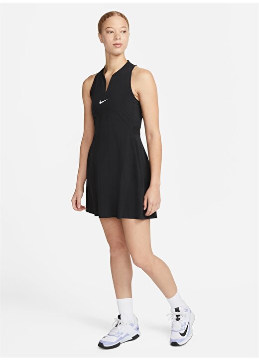 Nike Siyah V Yaka Elbise DX1427-010-W NK DF ADVTG DRESS 2