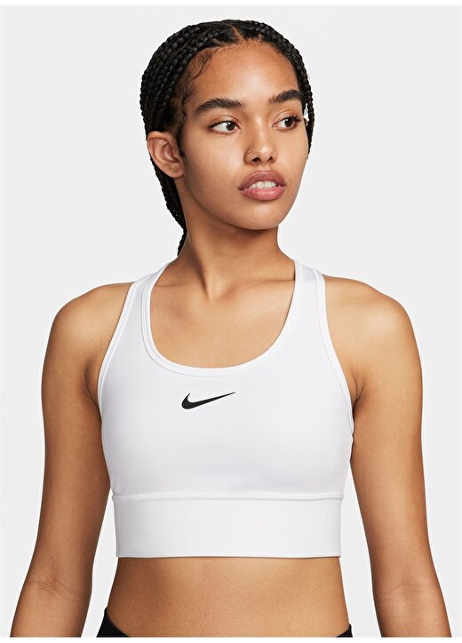 Nike Beyaz Kadın Sporcu Sütyeni FN2728-100-W NK DF SWSH MS LL BRA 1