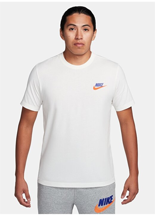 Nike Beyaz Bisiklet Yaka Erkek T-Shirt FD1257-133-M NSW TEE CLUB+ LBR 2