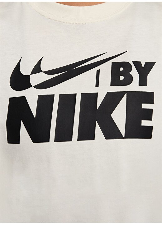 Nike Açık Krem Kadın Bisiklet Yaka T-Shirt FZ4635-113-W NSW CROP TEE GLS 4