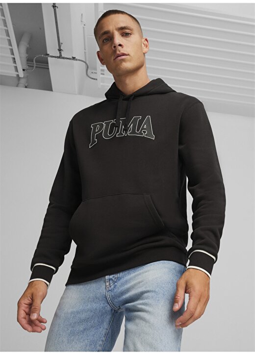 Puma 67896901 SQUAD Hoodie Siyah Erkek Kapüşon Yaka Regular Fit Sweatshirt 1