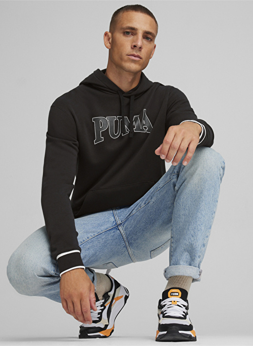 Puma 67896901  SQUAD Hoodie Siyah Erkek Kapüşon Yaka Regular Fit Sweatshirt  2