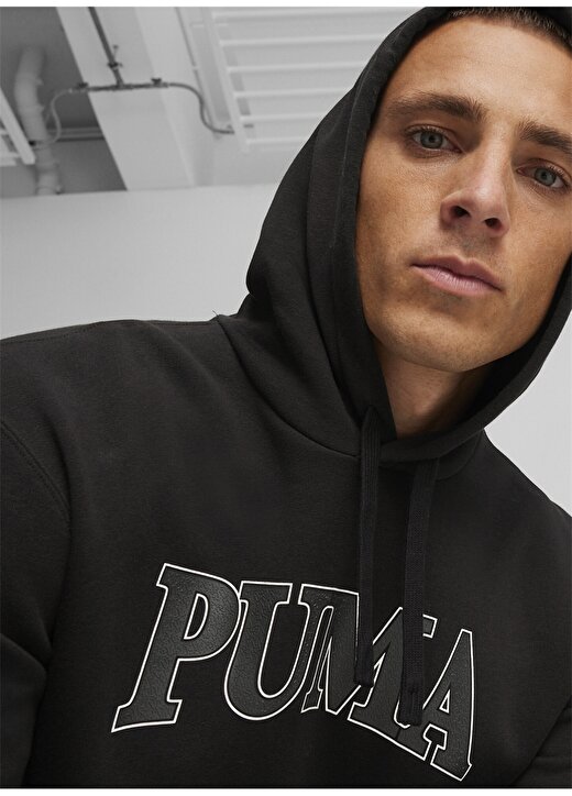 Puma 67896901 SQUAD Hoodie Siyah Erkek Kapüşon Yaka Regular Fit Sweatshirt 3