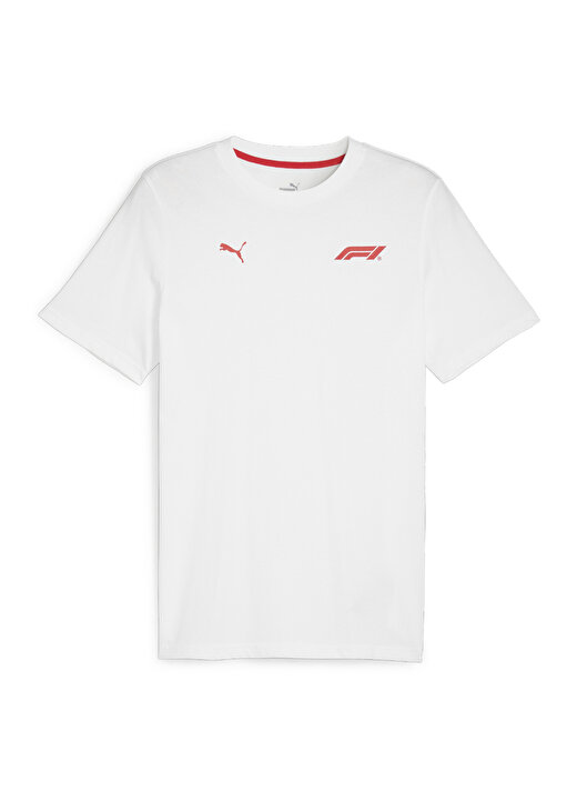 Puma Beyaz Erkek Bisiklet Yaka T-Shirt 62592102 F1 ESS Small Logo Tee 1