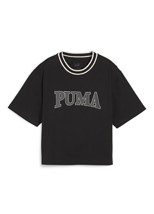 Puma 67790301 SQUAD Graphic Tee Siyah Kadın Bisiklet Yaka Regular Fit T-Shirt 1