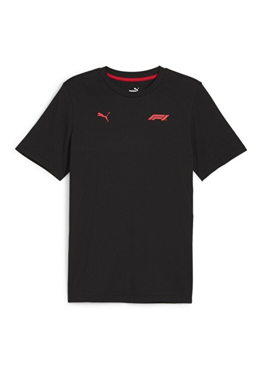 Puma Siyah Erkek Bisiklet Yaka T-Shirt 62592101 F1 ESS Small Logo Tee 4