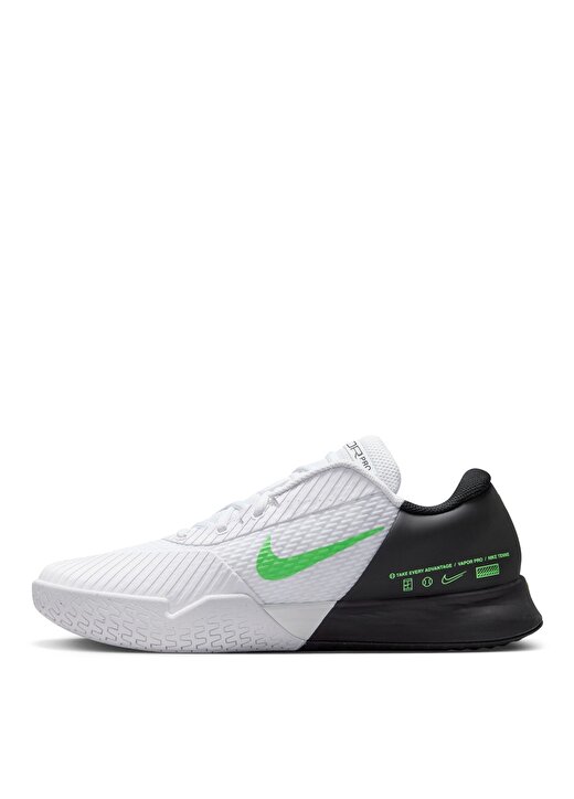 Nike Siyah - Beyaz - Yeşil Erkek Tenis Ayakkabısı DR6191-105-M NIKE ZOOM VAPOR PRO 2 4