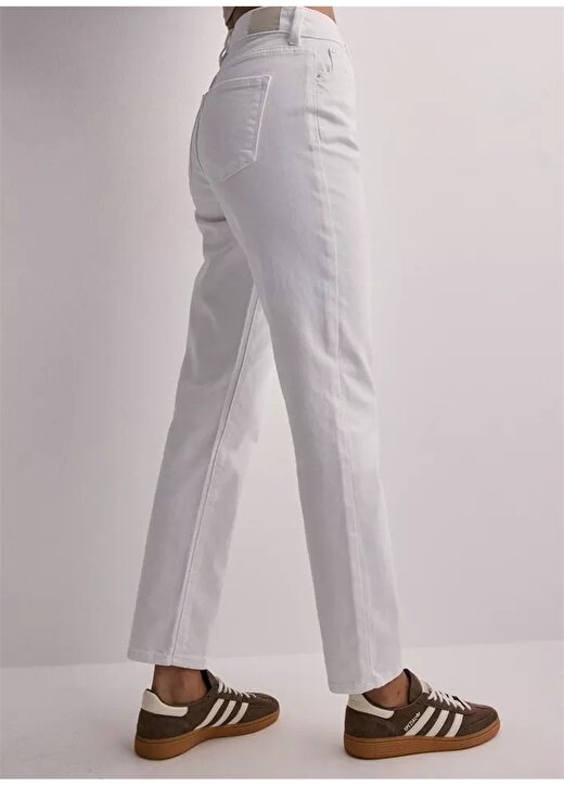 Only Yüksek Bel Dar Paça Normal Beyaz Kadın Denim Pantolon ONLEMILY STRETCH HW STR ANK DNM 2