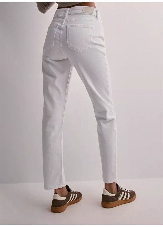 Only Yüksek Bel Dar Paça Normal Beyaz Kadın Denim Pantolon ONLEMILY STRETCH HW STR ANK DNM 4