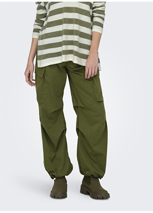 Only Yüksek Bel Rahat Yeşil Kadın Pantolon ONLOCEAN CARGO PANT OTW 2