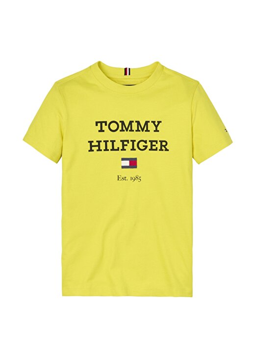 Tommy Hilfiger Baskılı Sarı Erkek T-Shirt TH LOGO TEE S/S 1