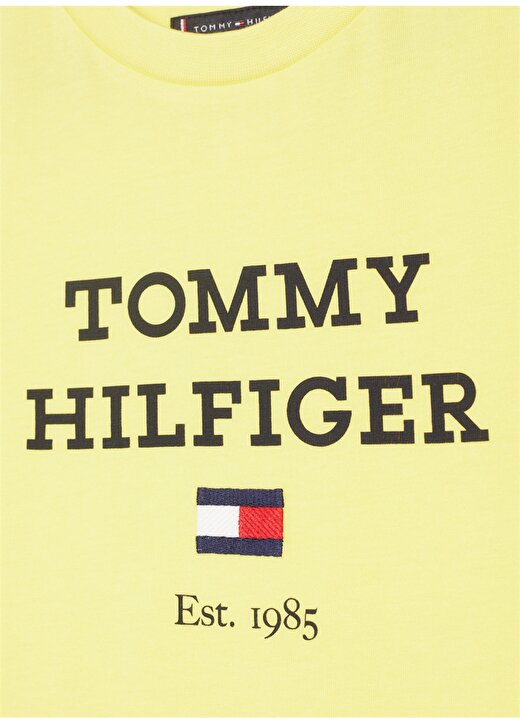 Tommy Hilfiger Baskılı Sarı Erkek T-Shirt TH LOGO TEE S/S 2