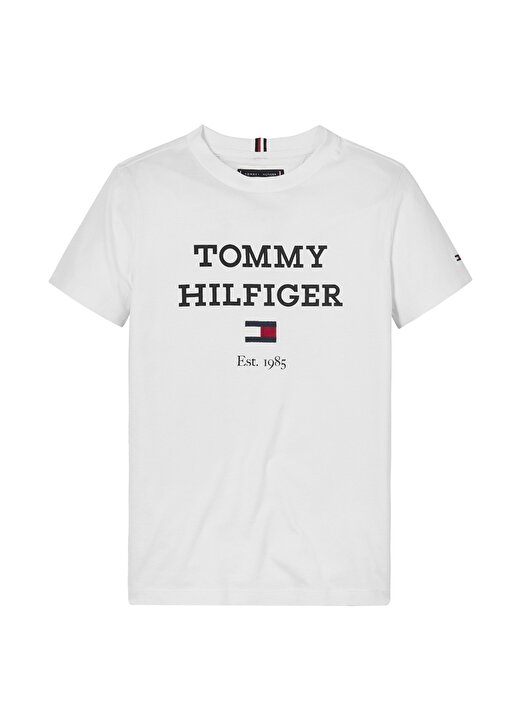 Tommy Hilfiger Baskılı Beyaz Erkek T-Shirt TH LOGO TEE S/S 1