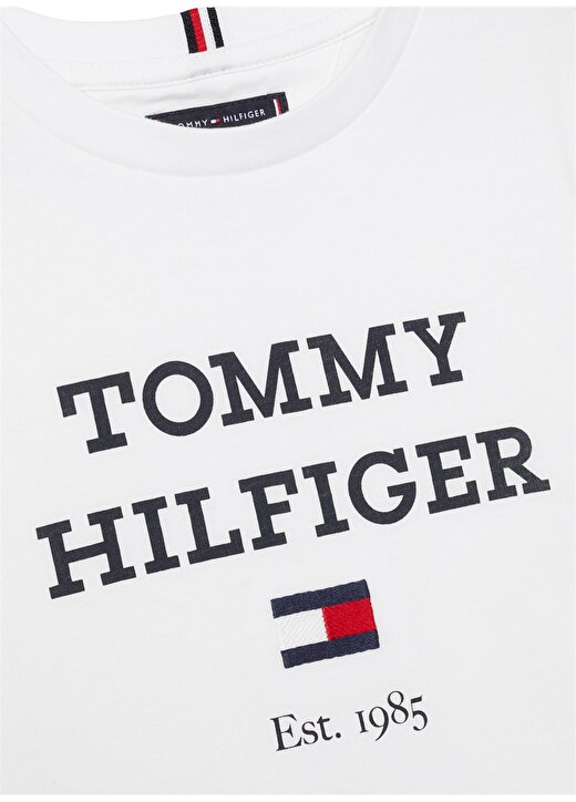 Tommy Hilfiger Baskılı Beyaz Erkek T-Shirt TH LOGO TEE S/S 2