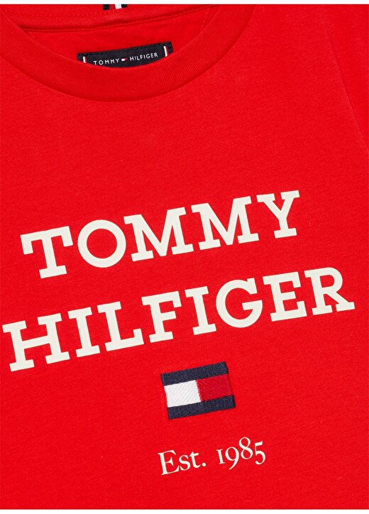 Tommy Hilfiger Baskılı Kırmızı Erkek T-Shirt TH LOGO TEE S/S 2