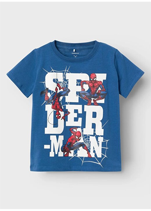 Name İt Desenli Lacivert Erkek T-Shirt NMMMAKAN SPIDERMAN SS TOP MAR 1
