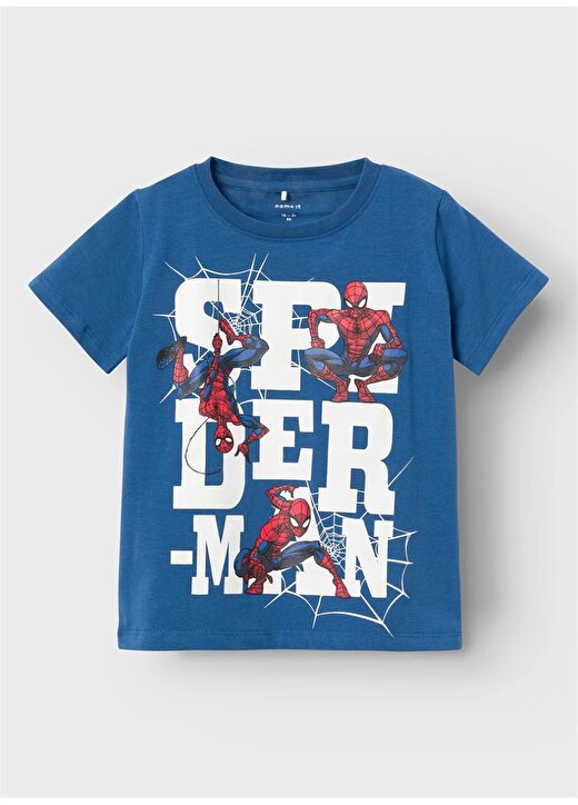 Name İt Desenli Koyu Mavi Erkek T-Shirt NMMMAKAN SPIDERMAN SS TOP MAR 1