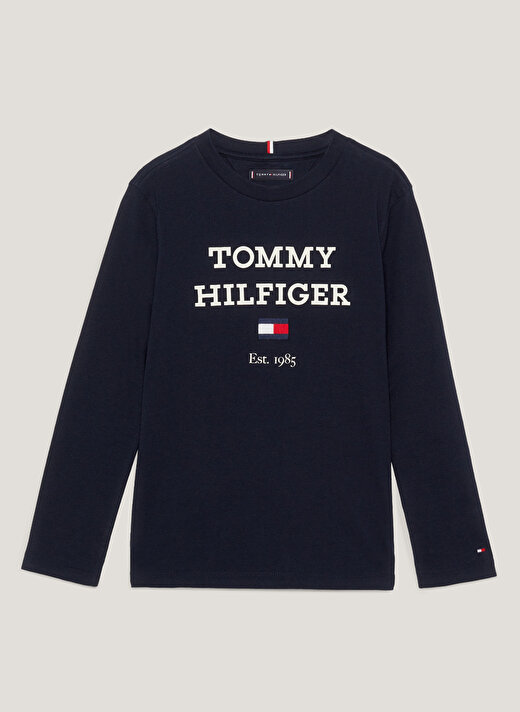 Tommy Hilfiger Baskılı Beyaz Erkek T-Shirt TH LOGO TEE L/S 1