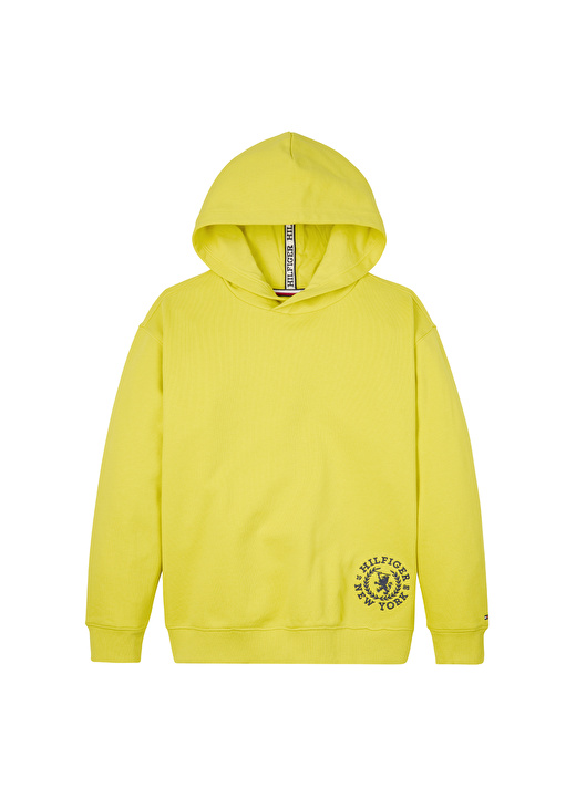 Tommy Hilfiger Düz Erkek Sarı Sweatshırt CREST LOGO HOODIE 1