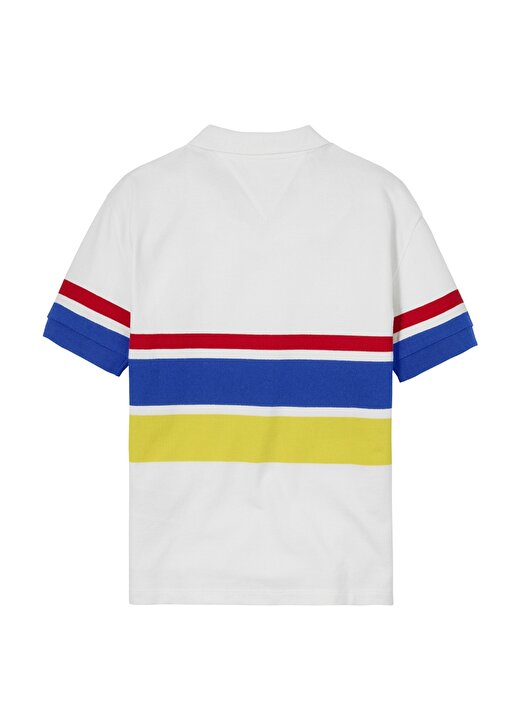 Tommy Hilfiger Baskılı Beyaz Erkek Polo T-Shirt BOLD STRIPE POLO S/S 2