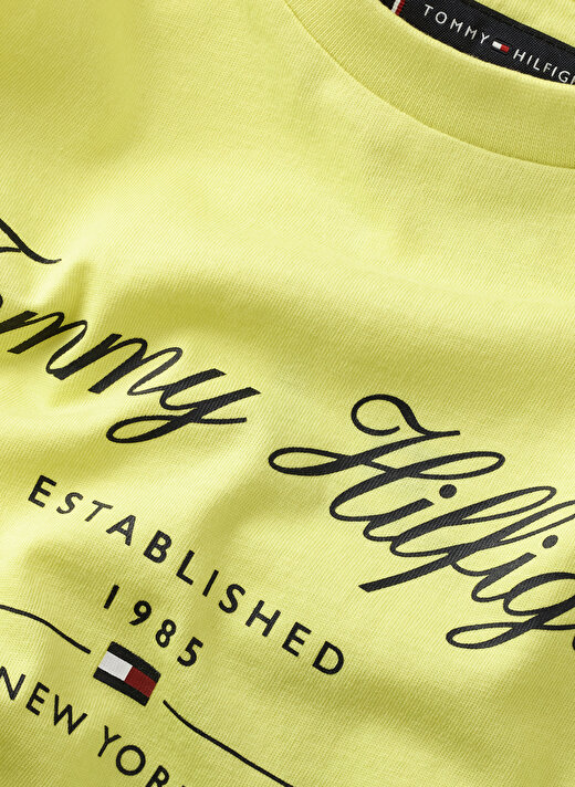 Tommy Hilfiger Baskılı Sarı Erkek T-Shirt TOMMY SCRIPT TEE S/S 2