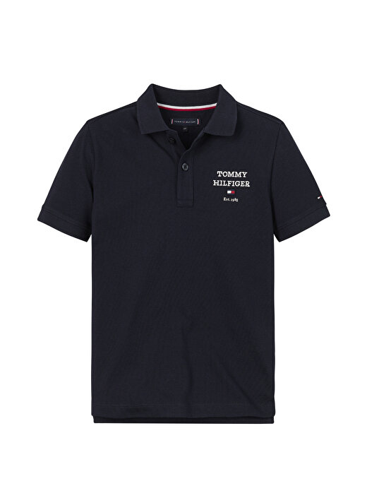 Tommy Hilfiger Düz Lacivert Erkek Polo T-Shirt TH LOGO POLO S/S 1