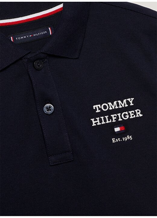 Tommy Hilfiger Düz Lacivert Erkek Polo T-Shirt TH LOGO POLO S/S 2