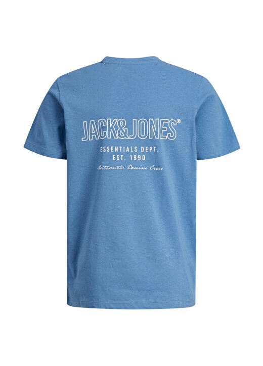 Jack & Jones Baskılı Mavi Erkek T-Shirt JJGROW TEE SS CREW NECK JNR 2