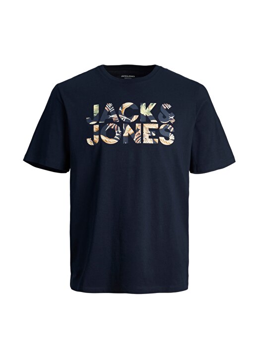 Jack & Jones Baskılı Lacivert Erkek T-Shirt JJEJEFF CORP LOGO TEE SS O-NECK SN 4