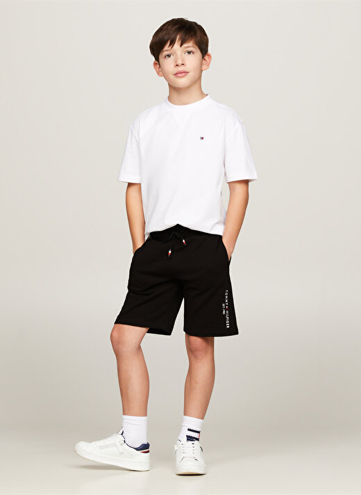 Tommy Hilfiger Lastikli Bel Normal Siyah Erkek Şort ESSENTIAL SWEATSHORTS 1