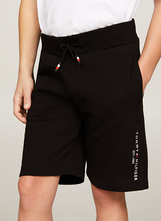 Tommy Hilfiger Lastikli Bel Normal Siyah Erkek Şort ESSENTIAL SWEATSHORTS 2