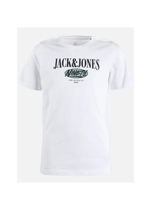 Jack & Jones Baskılı Beyaz Erkek T-Shirt JORCOBIN TEE SS CREW NECK JNR 1