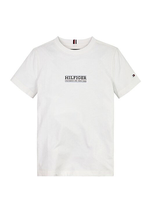 Tommy Hilfiger Baskılı Beyaz Erkek T-Shirt HILFIGER TEE S/S 1