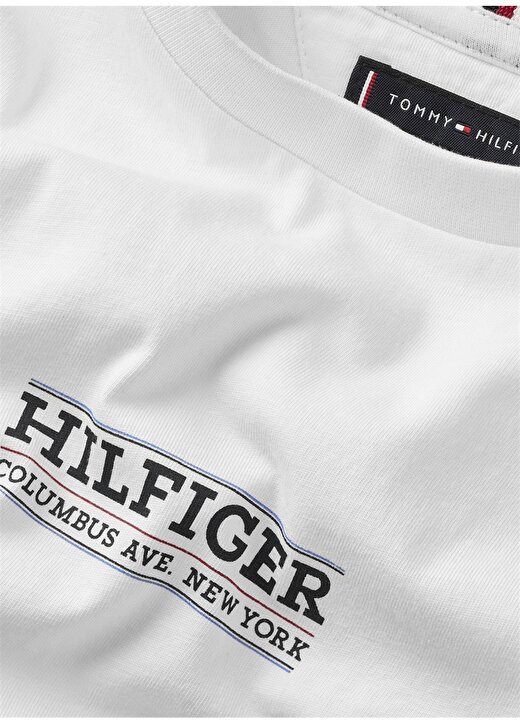 Tommy Hilfiger Baskılı Beyaz Erkek T-Shirt HILFIGER TEE S/S 2