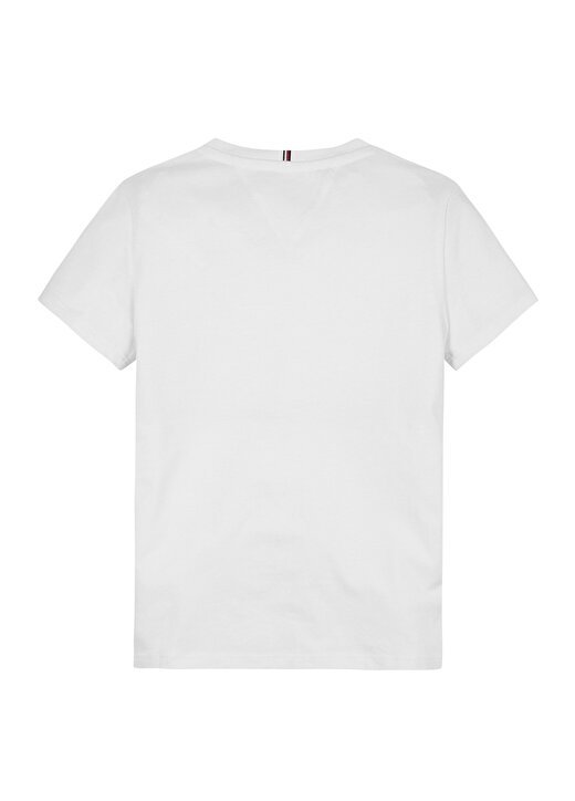 Tommy Hilfiger Beyaz Kız Çocuk Bisiklet Yaka Baskılı T-Shirt HILFIGER SCRIPT TEE S/S 2